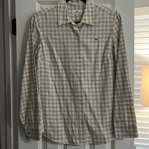 Vineyard Vines - Button Down - Grey/White Gingham - Size 8